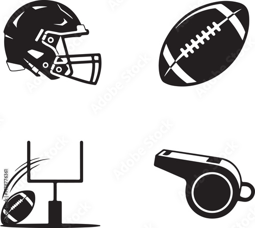 Quarterback Throwing Football Silhouette

Running Back with Ball Vector Design

Football Helmet and Ball Silhouette

Touchdown Celebration Silhouette Art

Football Player Tackling Scene Vector