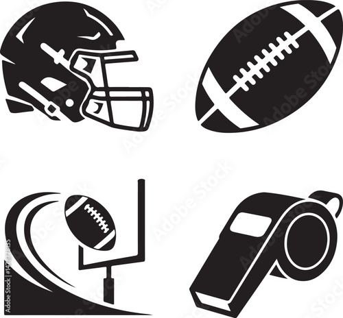 Quarterback Throwing Football Silhouette

Running Back with Ball Vector Design

Football Helmet and Ball Silhouette

Touchdown Celebration Silhouette Art

Football Player Tackling Scene Vector
