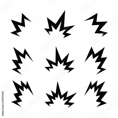Comic Shocked Spiky Expression Vector Illustration