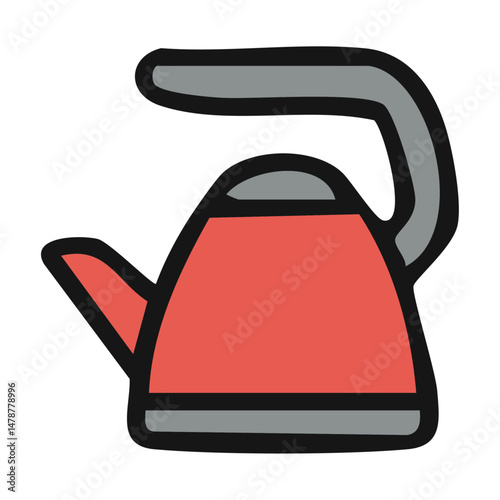 Electric Kettle Vector Icon – Modern Appliance for Boiling Water and Hot Beverages