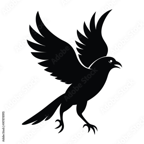 176 Vactor Bird jumping silhouette image Bird black flying bird Sparrow bird Raven Flying