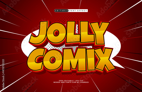 jolly comix editable text effect with a cartoon and kids text effect