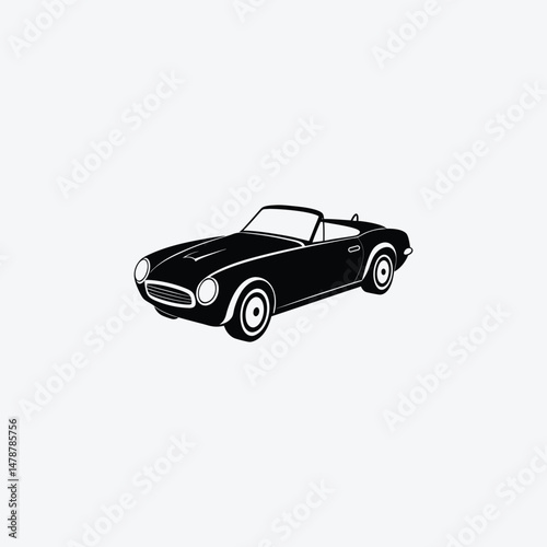 Convertible Car with Open Top Vector