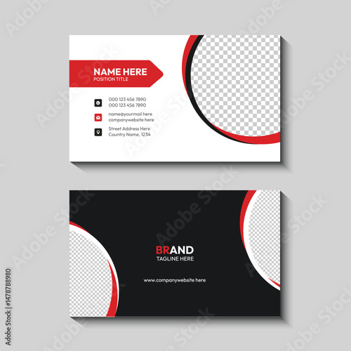 Modern Red Business Card Template