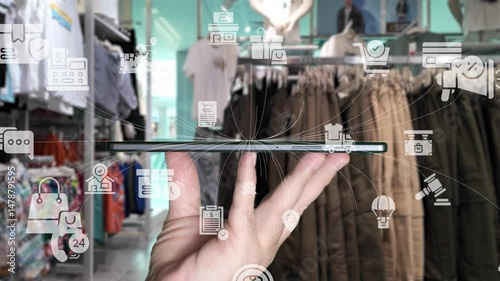 E-commerce AI data analyze, online shopping, marketing commerce sale, website advertising promotion banking payment digital marketing strategy and goals, digital search engine SEO social media ads