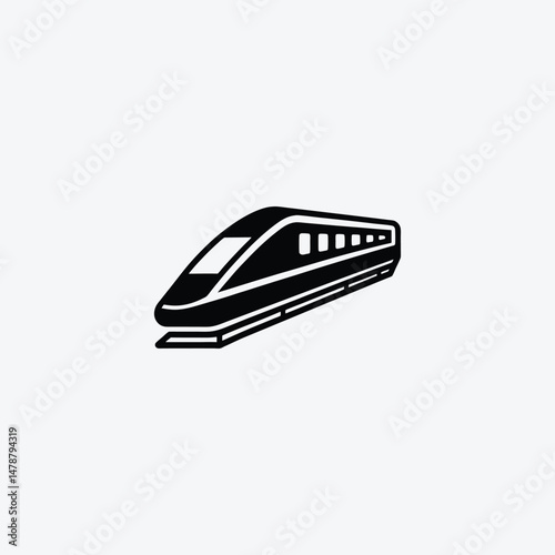 Maglev Train Magnetic Rail Icon Vector