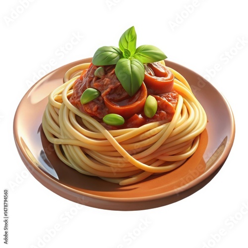 Delicious Italian Spaghetti with Tomato Sauce and Herbs