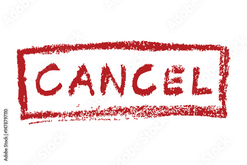 Stamp or Sign Cancel Simple Sketch Vector Crayon