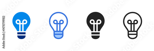 Light Blub  Icon Set Multiple Style Vector Illustration 