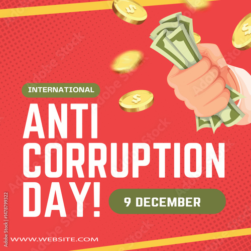 Anti corruption day Social Media Poster Design Template