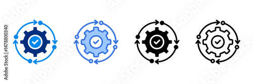 Integration  Icon Set Multiple Style Vector Illustration 