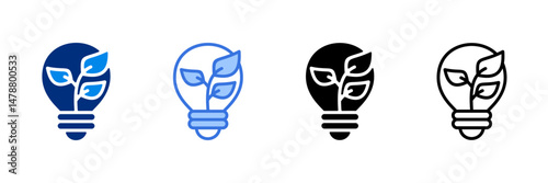 Sustainability  Icon Set Multiple Style Vector Illustration 