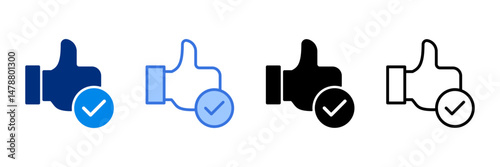 Confidence  Icon Set Multiple Style Vector Illustration 