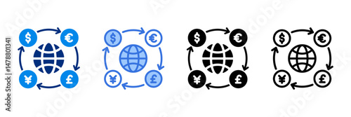 Circular Economy  Icon Set Multiple Style Vector Illustration 