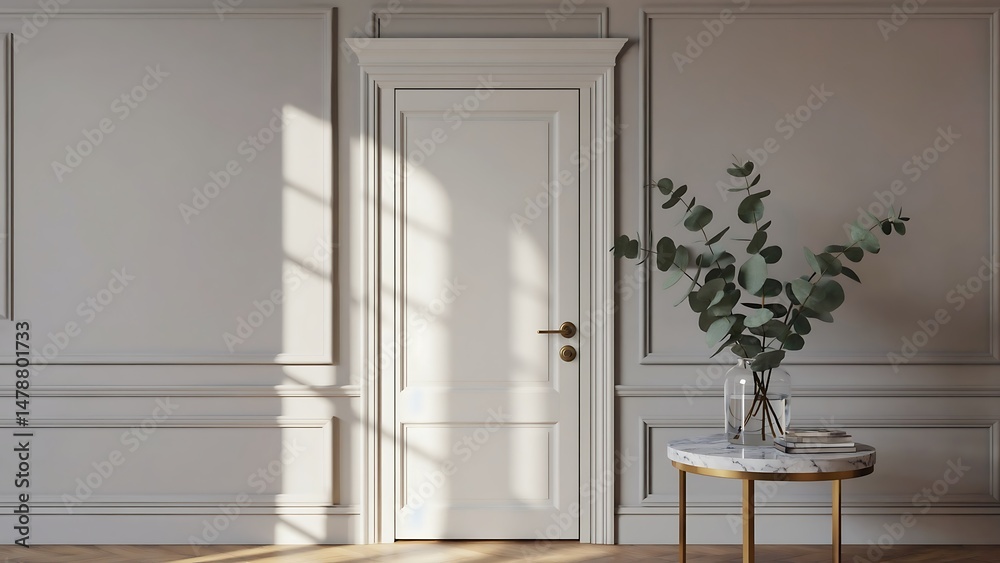 Fototapeta premium Minimalist Interior with Eucalyptus