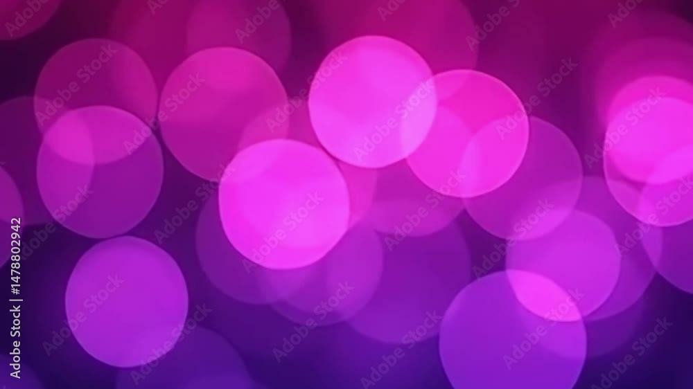 dreamy neon bokeh background, purple and magenta bokeh lights, soft focus neon animation, 4K dreamy light backdrop, abstract party background, glowing orbs in purple, magenta light particles animation