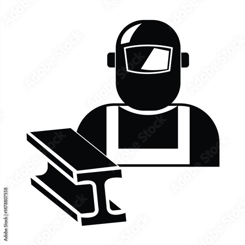 welder or steel worker icon. Steel industry. vector icon isolated on white background.