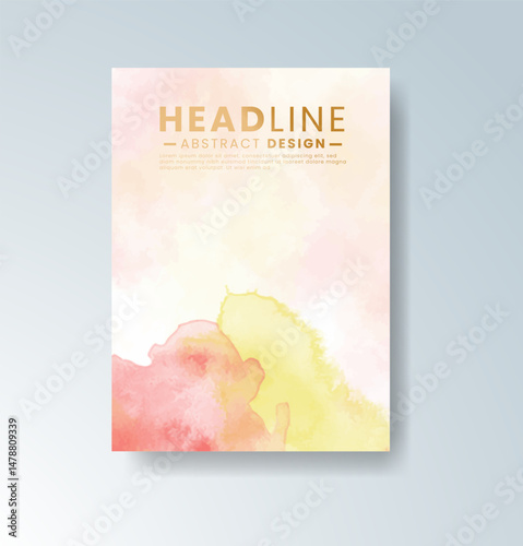 Cards with watercolor background. Design for your cover, date, postcard, banner, logo.