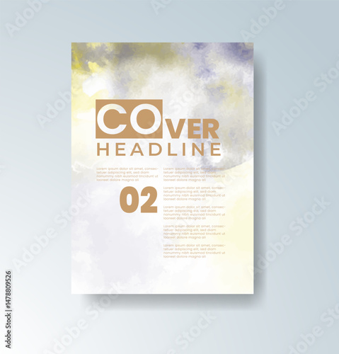 Cards with watercolor background. Design for your cover, date, postcard, banner, logo.