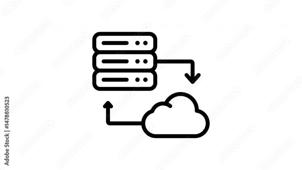 Animated server seamlessly connects to the vast cloud network Animated server seamlessly connects to the vast cloud network