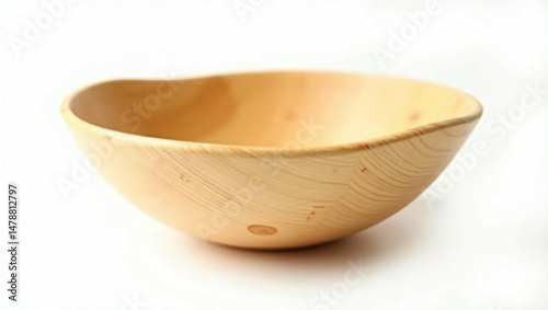 wooden bowl isolated on white