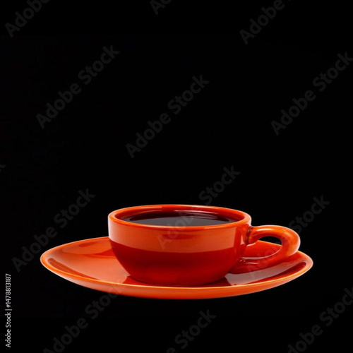 red cup on black background