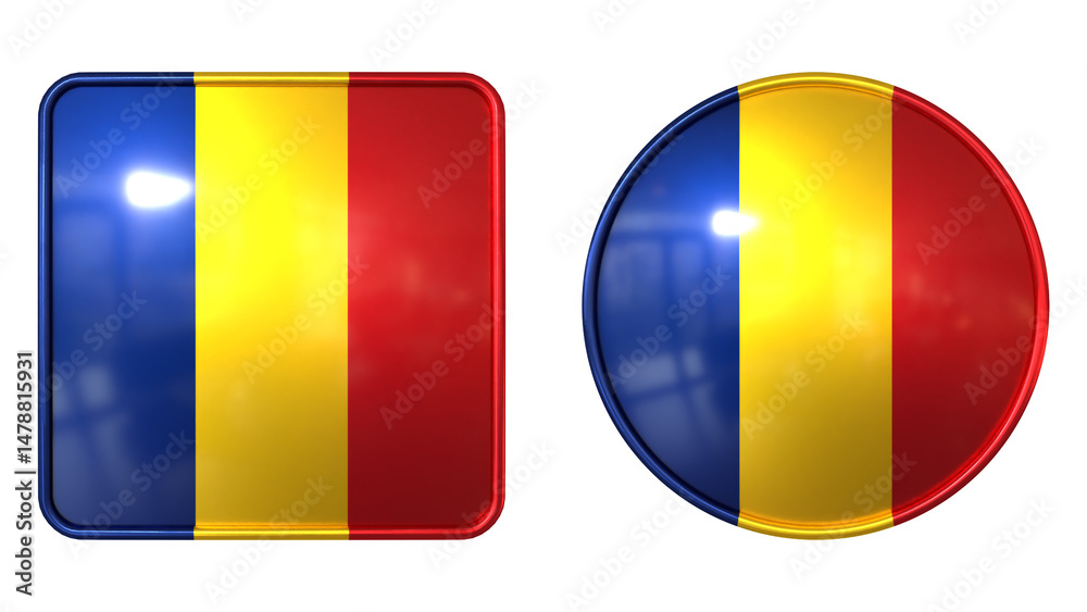 Fototapeta premium Romania Flag Icon