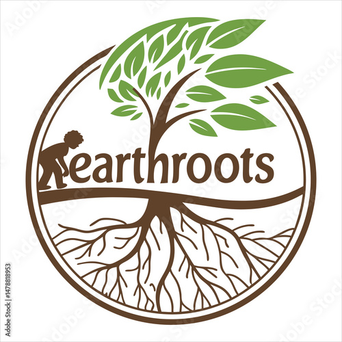 Nature-Inspired Organic Logo Design with Leaf and Root Elements