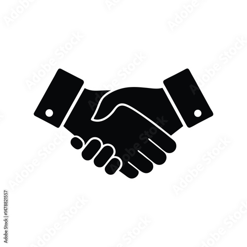 Line style business handshake vector icon representing corporate deal, formal agreement, office partnership, teamwork, communication, and negotiation

