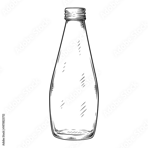 glass bottle doodle vector with hand drawn line art illustration