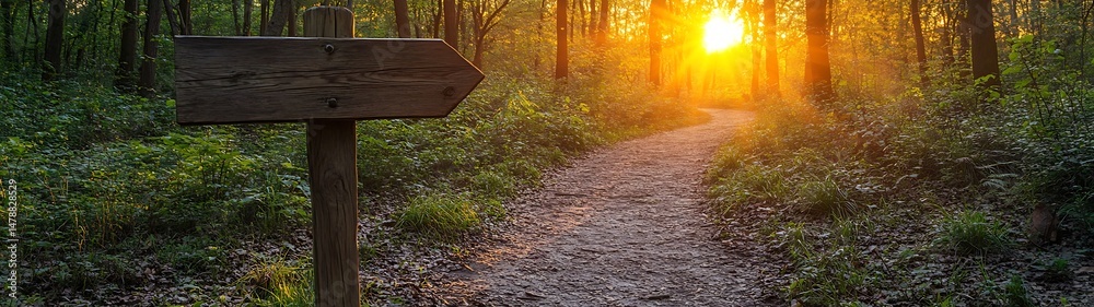 Naklejka premium Sunlit Forest Path
