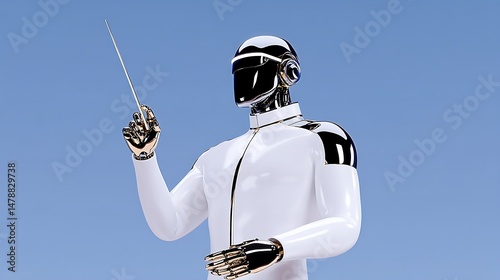 Robot Conductor AI Orchestrates Future Symphony.