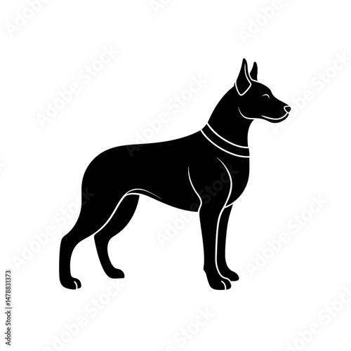 guard dog pencil outline  .svg