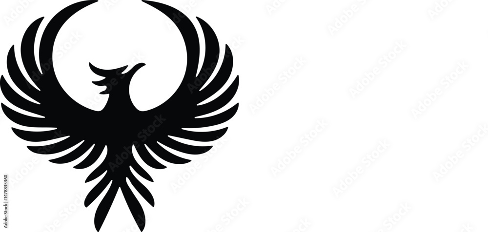 Obraz premium Elegant Bird Silhouette Vector Graphic for Design Projects