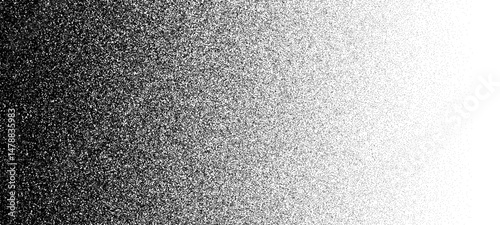 Noise dot grain background with abstract gradient of monochrome dotwork, vector grunge texture. Grain noise background of black dots and grainy halftone fade with stipple effect of sand dust particles