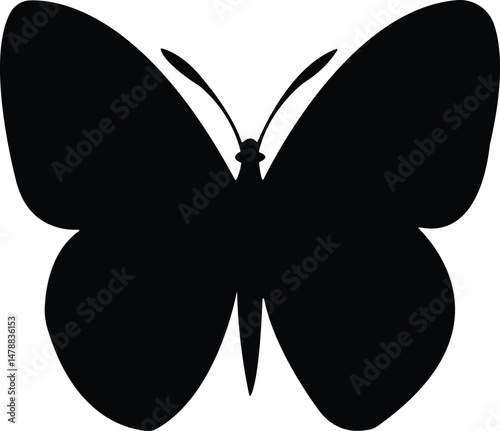 Elegant Butterfly Silhouette Vector Illustration for Design Projects