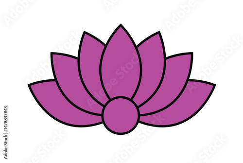 pink lotus isolated on white lotus flower minimalist purple  simple iconic