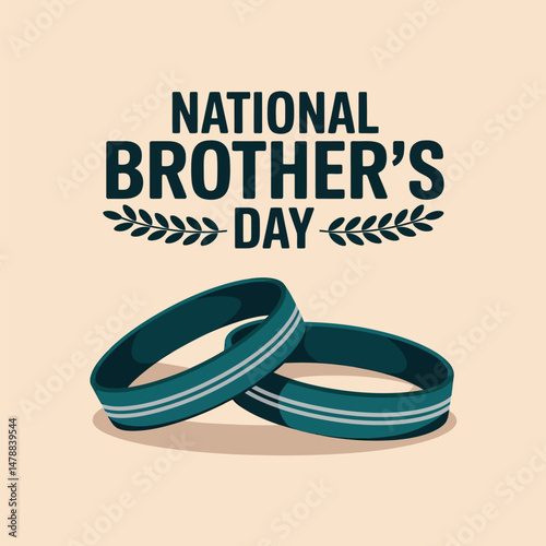 Illustration of National Brother’s Day with Rings Symbolizing Sibling Bond