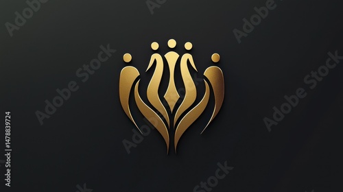 Human resources logo with abstract people figures