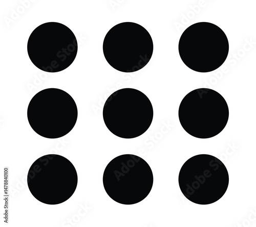 black and white circles black circles minimalist menu icon