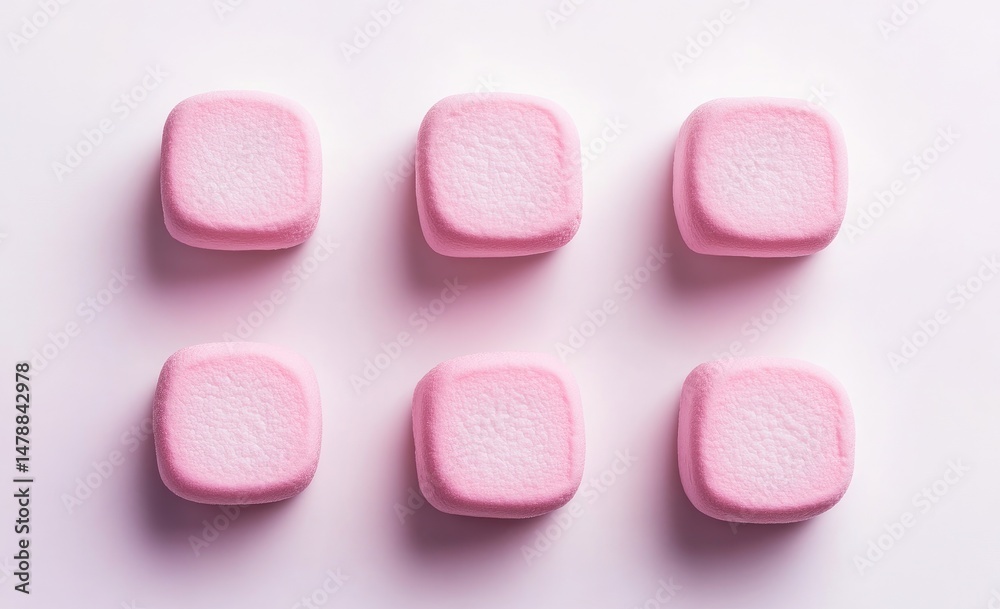 Obraz premium Pink square candies in grid pattern