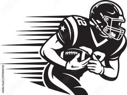 Quarterback Throwing Football Silhouette

Running Back with Ball Vector Design

Football Helmet and Ball Silhouette

Touchdown Celebration Silhouette Art

Football Player Tackling Scene Vector