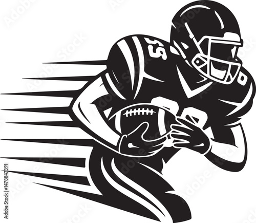 Quarterback Throwing Football Silhouette

Running Back with Ball Vector Design

Football Helmet and Ball Silhouette

Touchdown Celebration Silhouette Art

Football Player Tackling Scene Vector