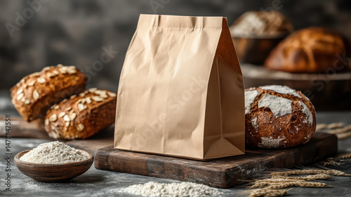 Fresh Bread With Paper Bag Packaging