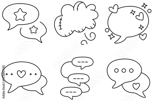 These playful comment bubbles feature stars and hearts, perfect for adding fun touch to any design project