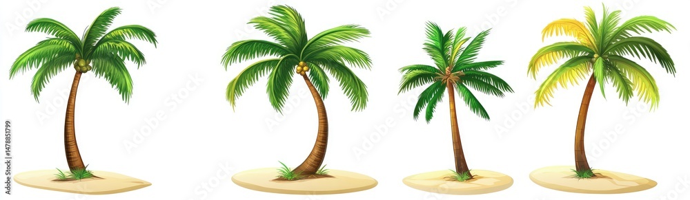 Obraz premium Four Tropical Palm Trees