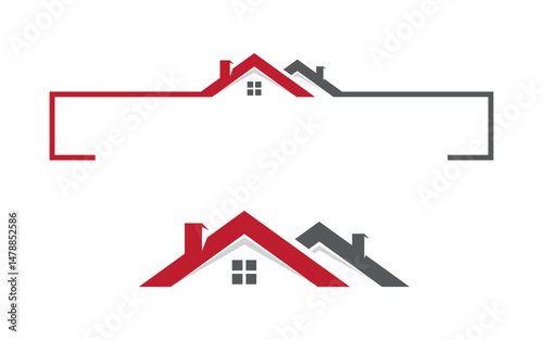 Home industrial Property concept icon logo template v.34
