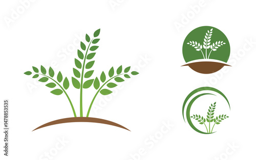 Nature leaf ecology vegan concept Logo illustration v.2