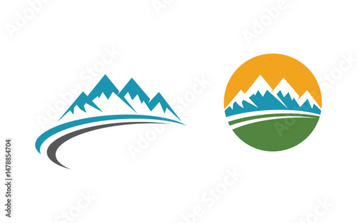 Mountain icon Logo illustration design Template v.2