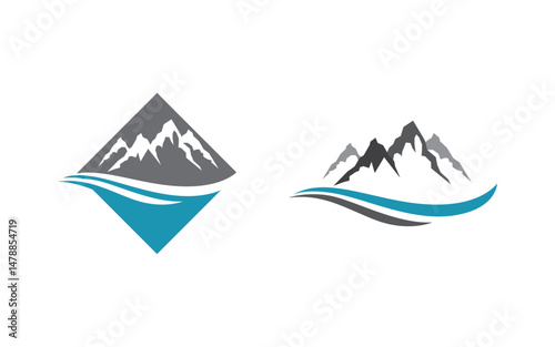Mountain icon Logo illustration design Template v.3